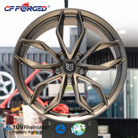 Nouvelles jantes forgées personnalisées à cinq branches 20-22 pouces 5x130 pour Taycan & Panamera Gris foncé brillant Concave Modulaire