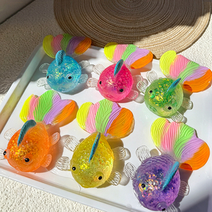 Jouet Squishy Poisson Doré en Maltose à Remontée Lente, Pailleté, Transparent, Anti-Stress, Jouet à Presser pour Enfants et Adultes, Soulagement de l'Anxiété - Product Image 6