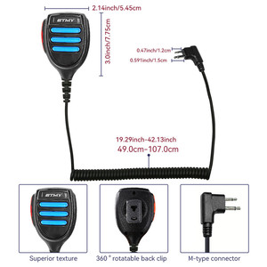 <b>Mini</b> Handheld Microphone 2 Pin <b>Speaker</b> Mic for Baofeng UV-5R UV-82 TK2000 Walkie Talkie Compact PTT Wire Mic Radio - Product Image 5