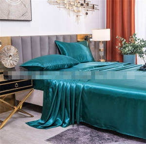 卸売100% ポリエステルサテンシルクoemロゴカスタム枕ケースホームホテル無地空白ベッドシーツ寝具セット - Product Image 6