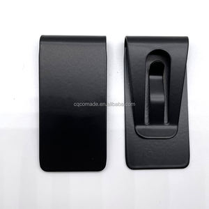 個人彫刻マットブラックメンズウォレットマネークリップカスタムロゴステンレススチールマネークリップ - Product Image 1