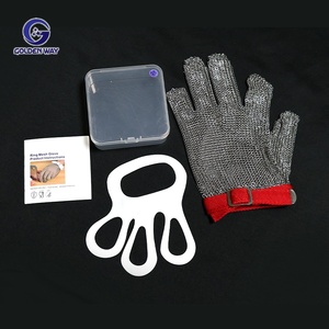 Gants de travail de sécurité pour boucher et cuisine, en maille de fil <span class=keywords><strong>d</strong></span>'acier inoxydable tissé, résistants aux coupures de niveau 9, durables et antirouille - Product Image 2