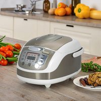 Mini-cuiseur à riz électrique intelligent multifonction en acier inoxydable de luxe, portable, à faible teneur en sucre, avec fonction minuterie, tasse doseuse et spatule