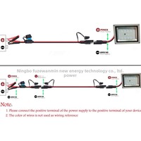 Câble d'extension de charge rapide avec adaptateur connecteur SAE et pince crocodile pour batterie 10 AWG, isolation en PVC ignifuge pour