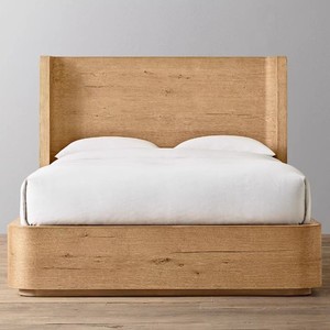 Lit plateforme en bois massif au design moderne, ensemble de meubles de chambre à coucher, confortable, durable, bois intelligent - Product Image 1