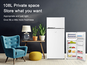 Réfrigérateur électrique à double porte de 108 L, à congélateur supérieur, compact, autonome et écoénergétique pour usage domestique - Product Image 5