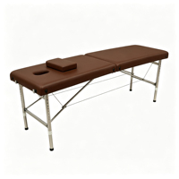 Table de massage pliable robuste à 2 sections avec pieds en acier inoxydable, éponge haute densité, design moderne pour la salle de sport et l'hôtellerie