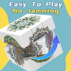 Cube en plastique de 5,6 cm, <span class=keywords><strong>jeu</strong></span> personnalisé, créez votre propre marque, cubes fabriqués directement en usine, peinture UV, angle droit, peinture mandala - Product Image 3