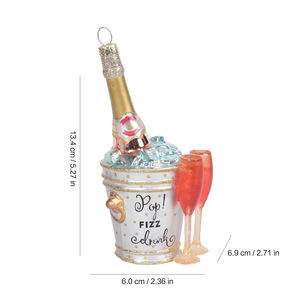 Ornements de Noël en verre Margarita très demandés, seau à champagne, cadeau de Noël, <span class=keywords><strong>bouteille</strong></span> de vin, décorations de Noël - Product Image 2