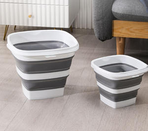 <span class=keywords><strong>Prix</strong></span> promotionnel 5L Seau à eau en plastique pliable en silicone pliable pour une utilisation en voiture de voyage - Product Image 2