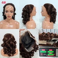 Letsfly Promotion 75$ Perruques frontales en dentelle 13x4, 18 pouces, Ondulation lâche bouclée, Densité 250%, Cheveux vierges bruts 100% humains, 230 grammes, 10A