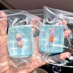 Nuevo juguete antiestrés de azúcar de malta para piscina, cubo blando de azúcar de malta, juguete de descompresión azul para niños, regalo, gran oferta - Product Image 1