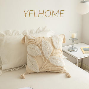 Funda De Almohada Floral Bordada Decoración Hogar Luz Lujo Dulce Almohada Funda De Cojín Throw Square Funda Cogines De 45x45Cm - Product Image 6