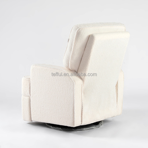 Sillón reclinable electrónico giratorio con función de balanceo y port USB en tela Boucle - Product Image 4