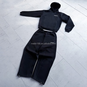 Cut and <b>Sew</b> Heavyweightthick Double Layer 500 Gsm Hoodies and Sweatpants <b>Set</b> Jogging Suit Men Sports Tracksuit Custom Sweat Suit - Product Image 1