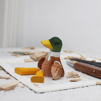 Petit canard en bois Figurine Vintage bois canards pour la décoration de la maison Souvenir de Pâques gravure sur bois cadeau