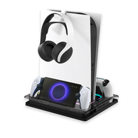 Support de refroidissement pour console Slim avec lumières colorées et crochet pour casque, compatible avec la station de charge du contrôleur de périphérique de streaming PORTAL