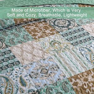 Oem Bohemian Paisley Mềm Sợi Nhỏ Chắp Vá Chăn Siêu Âm Có Thể Đảo Ngược In Coverlet Trải Giường 2 Vỏ Gối Cho Nhà Sử Dụng - Product Image 5
