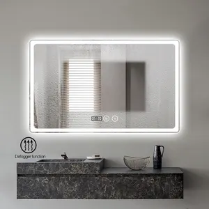 Waterproof Touch Switch Rectangle Smart Led Bathroom Mirror with Speaker and Radio