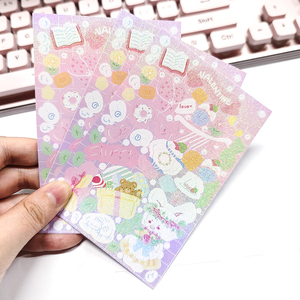 Custom Self Adhesive Rainbow Laser Holographic Glitter <strong>Deco</strong> Kiss Cut Sticker <strong>Sheet</strong> - Product Image 1