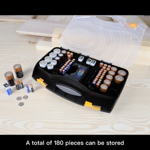 Organizador de Baterías de Plástico Resistente y Moderno con Probador, Caja de Almacenamiento de Gran Capacidad para Pilas AA, AAA, C y D - Product Image 6