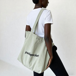 Sac de shopping pour femme en nylon, fait main, personnalisé, écologique, réutilisable, certifié CE, motif lettres tendance - Product Image 3