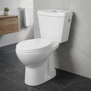 WC en céramique deux pièces à fixation au sol, à double chasse, avec siphon en S, pour salle de bain - Product Image 1