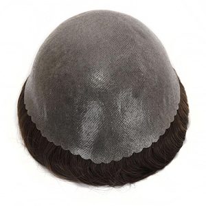 TUS04 da <span class=keywords><strong>uomo</strong></span> di alta qualità con <span class=keywords><strong>capelli</strong></span> umani Remy annodati a mano toupet pelle invisibile pelle PU 1B prodotto per la cura dei <span class=keywords><strong>capelli</strong></span> a onda naturale - Product Image 4