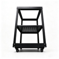 Rack de serveur ouvert 19 pouces 4 poteaux 15U 520*800*600mm en acier laminé à froid SPCC profond, mobile