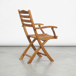 Silla Plegable de Jardín Olin Moderna de Madera de Teca con Acabado en Color Natural, Muebles de Exterior con Patas Cónicas y Estructura de Madera Sólida - Product Image 4