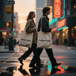 Sac fourre-tout personnalisé avec nom et logo, cadeau pour demoiselle d'honneur, en coton sergé, couleurs personnalisées, durable, de haute qualité, réutilisable, en toile - Product Image 2