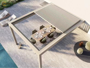 Kakadu 694-220 Buiten Gemotoriseerde Waterdichte Intrekbare Glijdende Aluminium Lamellen Bioklimatologische Milieuvriendelijke Natuur <span class=keywords><strong>Pergola</strong></span> - Product Image 2