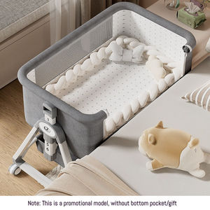 <span class=keywords><strong>Lit</strong></span> bébé moderne en métal avec grand rangement inférieur, design respirant et anti-moustiques pour bébés de 0 à 3 ans - Product Image 2