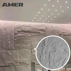 Amer 2023 Outdoor Promotie Oem Gouden Leverancier Pu Steen Fineer Interieur Wandpaneel