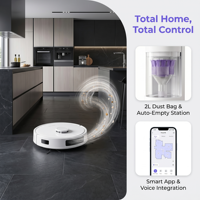 PT40-C800 18000Pa Laser Robot Vacuum Self-Empty Base Smart Mapping Pet Hair Mop Cleaner