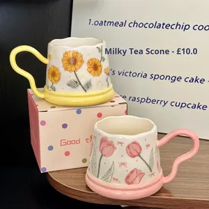 Taza <span class=keywords><strong>de</strong></span> Porcelana Fina BAMBUS, Estilo Pastoral, con Diseño <span class=keywords><strong>de</strong></span> Tulipanes, Ecológica, <span class=keywords><strong>de</strong></span> Gran Capacidad, <span class=keywords><strong>para</strong></span> Mujeres, Oficina, Hogar, <span class=keywords><strong>Desayuno</strong></span>, <span class=keywords><strong>Regalo</strong></span> - Product Image 2