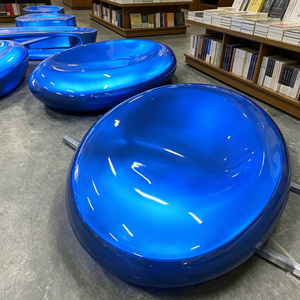 Bulk Custom Pebble Chair Modern Commercial Waiting <b>Stool</b> Durable Bench for School Campuses - Product Image 2