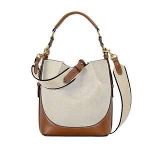 New Luxury Korean Brown PU Leather Crossbody Bucket <b>Handbag</b> for Women with Magnetic Closure Spring/<b>Summer</b> Portable - Product Image 3