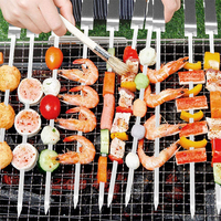 Brochettes de barbecue professionnelles en acier inoxydable robuste, lot de 6, antiadhésives, résistantes à la chaleur, faciles à nettoyer pour griller légumes et viandes