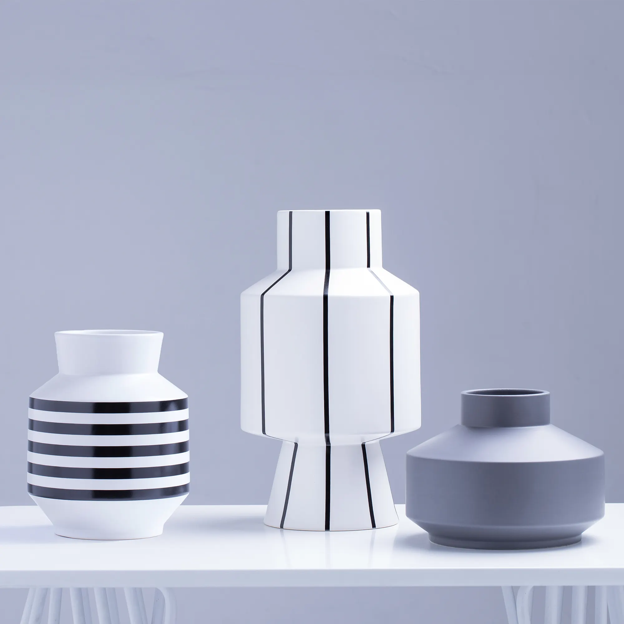 Galaxy Kollektion Italien Design Keramik vase Wohnkultur moderne weiß grau Blumenvase