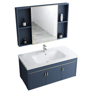 Ensemble de vanité murale de salle de bains de <span class=keywords><strong>grande</strong></span> capacité imperméable en aluminium moderne de luxe <span class=keywords><strong>armoire</strong></span> à <span class=keywords><strong>pharmacie</strong></span> miroir pour appartement - Product Image 1