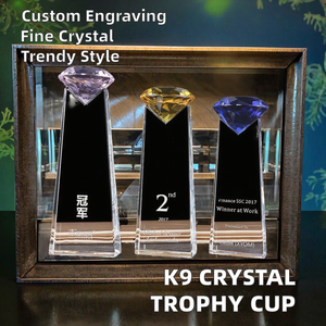 Großhandel Hochwertiger Diamant-Trophäen K9 Kristall Graviertes Kreuz-Thema Pokal Ermutigungs-Souvenir - Product Image 4