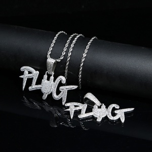Iced Out Bling Men Boy Hip Hop Jewelry Micro Pave 5A Cubic Zirconia CZ <strong>PLUG</strong> Pendant Necklace - Product Image 4