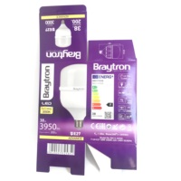 Boîtes d'emballage en papier violet, 50-38 w, pour lampe LED, taille en couleur, avec logo, art