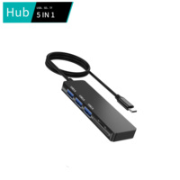 Adaptateur multiport 5 en 1 3USB 3.2 10 Gbps SD TF Lecteur de carte 5 Gbps Hub USB-C USB Station d'accueil