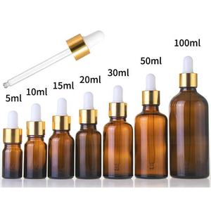 Hot Selling 5ml 10ml 15ml 20ml Empty Amber Glass <b>Dropper</b> <b>Bottles</b> Transparent Oil Glass Piepette <b>Dropper</b> Container - Product Image 1