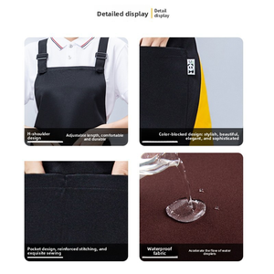Delantales de lona impermeables personalizados, unisex, ajustables, para cocina, chef, camarero, camarera, barman, restaurante, bar, uniforme de trabajo - Product Image 6