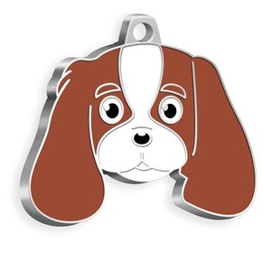 Plaque d'identification pour chien Cavalier King Charles Spaniel en métal marron - Product Image 1