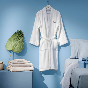 Commercio All'ingrosso di Hotel Puro Accappatoio di Cotone Bianco <span class=keywords><strong>E</strong></span> Set di <span class=keywords><strong>Asciugamani</strong></span> - Product Image 5