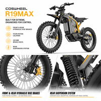 Vélo de montagne électrique Coswheel R19MAX 72V >80km/h Autonomie de 100 km Cadre en alliage 450 Nm Pneu Chaoyang 19 pouces Frein hydraulique Fastace